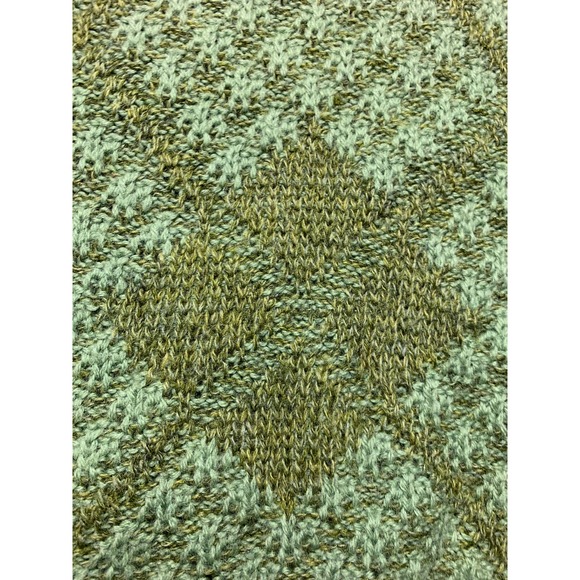 Vtg Harridge Row at Bonds Geometric 100% Virgin Wool Men's Green Sweater Large - Picture 4 of 9